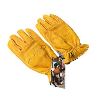 NWT Give’r Men's Yellow Leather Gloves large